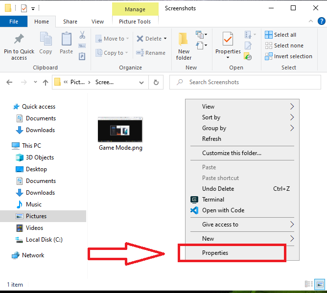 Change Screenshot Location