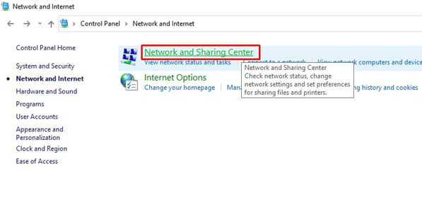 Network and Sharing Center