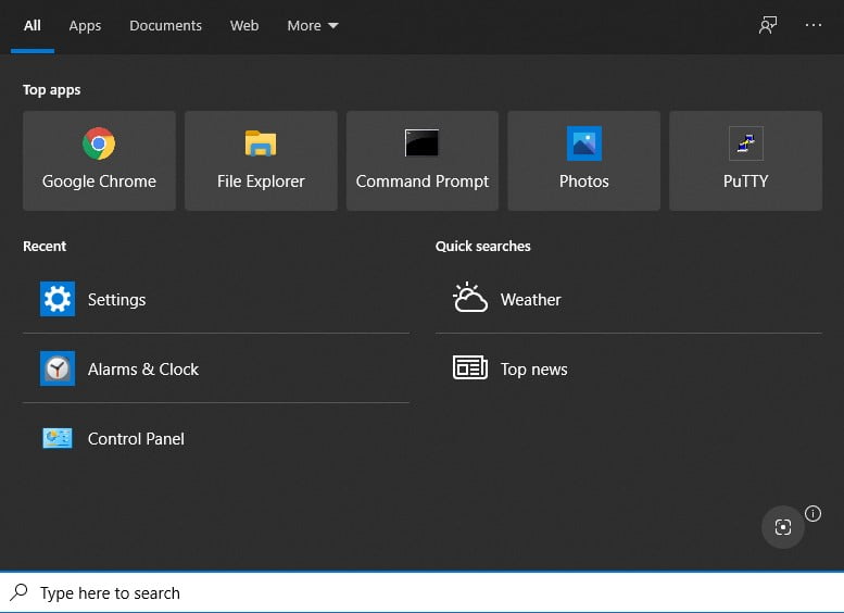 Windows 10 Start