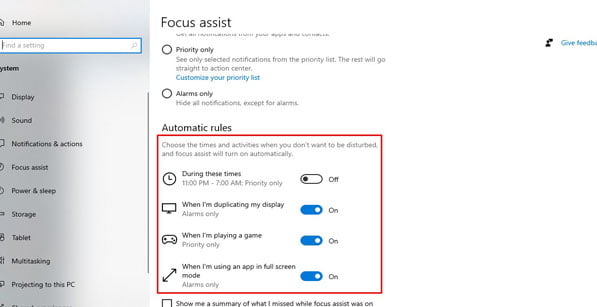 Focus Notification
