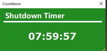 shutdown Timer Count