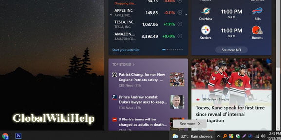 Disable News and Interests Widget