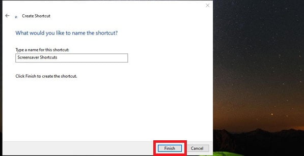Screensaver Shortcuts Ok